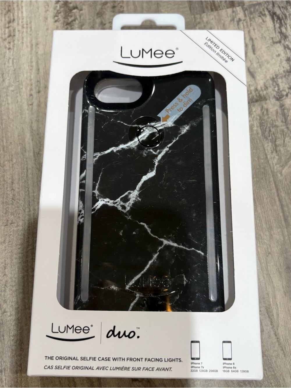 LuMee Duo Black Marble iPhone 7s/7/6/6s Case New In Package